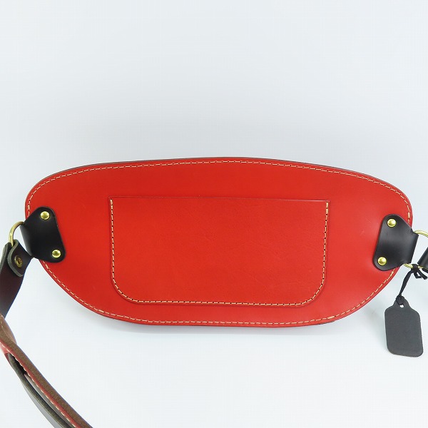 実際に弊社で買取させて頂いたHERZ/ヘルツ 50周年/50th記念 レザー ウエストバッグ ブラック×レッドの画像 1枚目