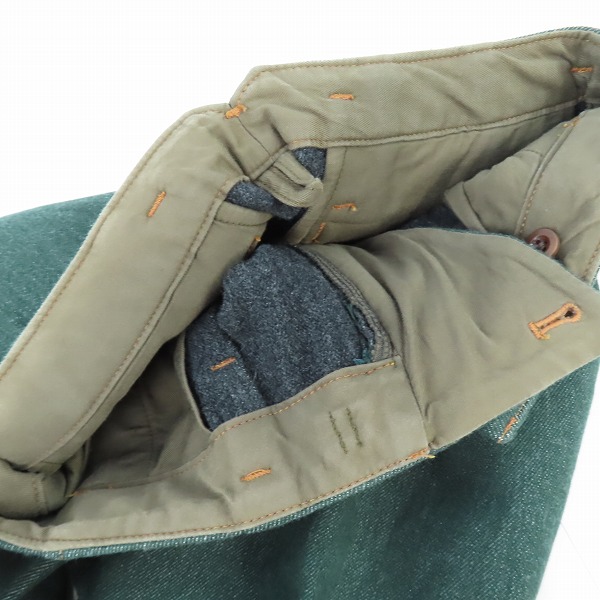 実際に弊社で買取させて頂いたkolor/カラー デニムスラックス クロップドパンツ グリーン 13WCM-P08109/2の画像 5枚目