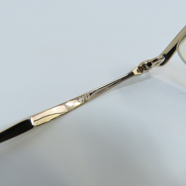 実際に弊社で買取させて頂いた999.9/フォーナインズ TITANIUM/チタン ハーフリム 度入り メガネフレーム/アイウェア S-206Tの画像 4枚目