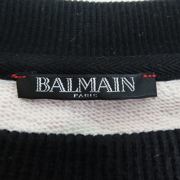 実際に弊社で買取させて頂いたBALMAIN/バルマン エンブレム 刺繍 スウェット シャツ Mの画像 2枚目