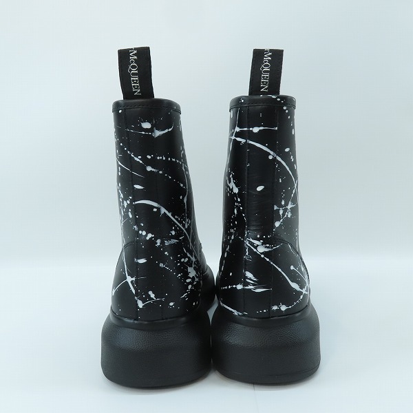 実際に弊社で買取させて頂いたAlexander McQueen/アレキサンダーマックイーン ペイントスプラッターレースアップブーツ 645902/40Eの画像 1枚目