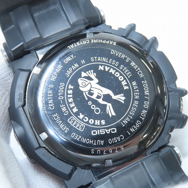 実際に弊社で買取させて頂いたG-SHOCK/Gショック FROGMAN/フロッグマン MASTER OF G/マスターオブG ソーラー GWF-D1000-1JFの画像 3枚目