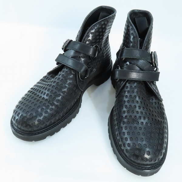 実際に弊社で買取させて頂いたEMPORIO ARMANI/エンポリオアルマーニ パンチングレザー ブーツ 6