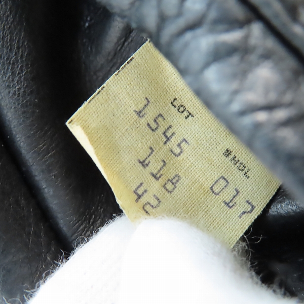 実際に弊社で買取させて頂いた【難有り】PERFECTO by Schott/パーフェクト バイ ショット ダブルライダースジャケット ブラック 42の画像 3枚目