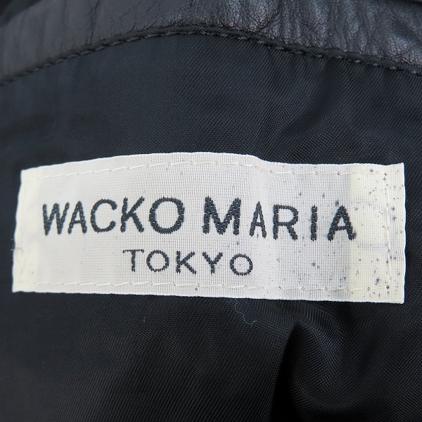 実際に弊社で買取させて頂いたWACKO MARIA/ワコマリア カーフレザー シングル レザージャケット/Sの画像 2枚目