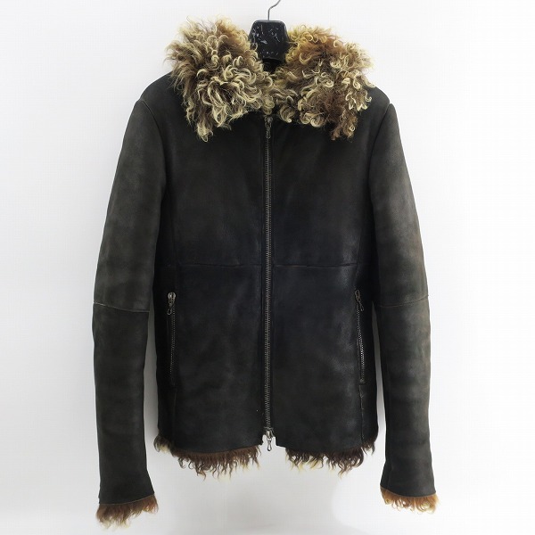 実際に弊社で買取させて頂いたSHELLAC/シェラック ムートン ティグラード シングル ライダース ブルゾン 19008/44