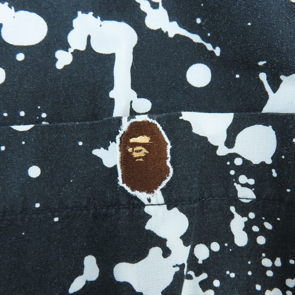 実際に弊社で買取させて頂いたA BATHING APE/アベイジングエイプ ペンキ柄 長袖シャツ /Mの画像 5枚目