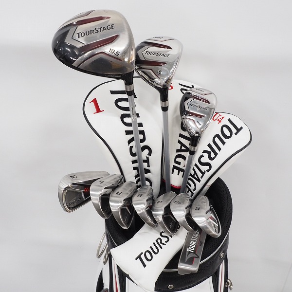 実際に弊社で買取させて頂いたBRIDGESTONE/ブリヂストン TOURSTAGE/ツアーステージ V002 メンズゴルフ 11本セット FLEX：R キャディバッグ付き