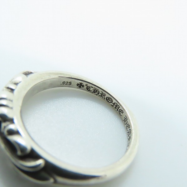 実際に弊社で買取させて頂いた【インボイス】CHROME HEARTS/クロムハーツ BABYCLSC/ ベイビークラシック フローラルクロス リング 19号の画像 6枚目