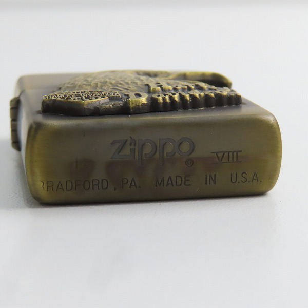 実際に弊社で買取させて頂いたZIPPO/ジッポー HARLEYDAVIDSON/ハーレーダビッドソン イーグル メタル貼り ゴールド/1992年製の画像 3枚目