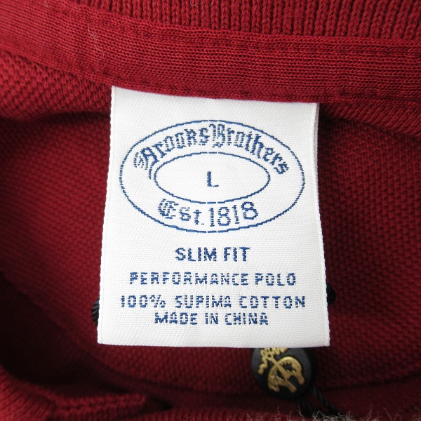 実際に弊社で買取させて頂いた【未使用】Brooks brothers/ブルックスブラザーズ 半袖ポロシャツ レッド/Lの画像 2枚目