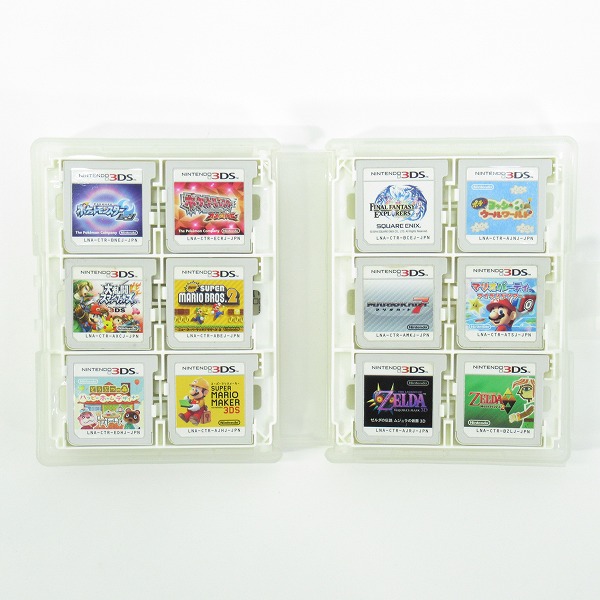 実際に弊社で買取させて頂いたニンテンドー3DSソフト ポケモン ムーン/New スーパーマリオブラザーズ2 他 12点セット/収納ケース付き【動作未確認】