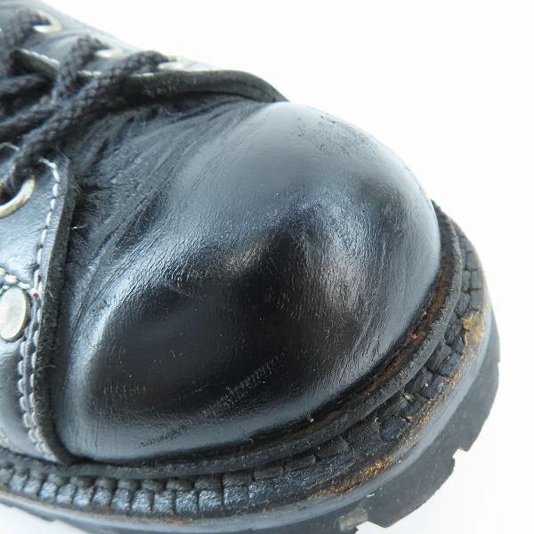 実際に弊社で買取させて頂いた山根靴店 EVISU/エヴィス/エビス 10ホール レースアップ レザーブーツ ブラックの画像 6枚目