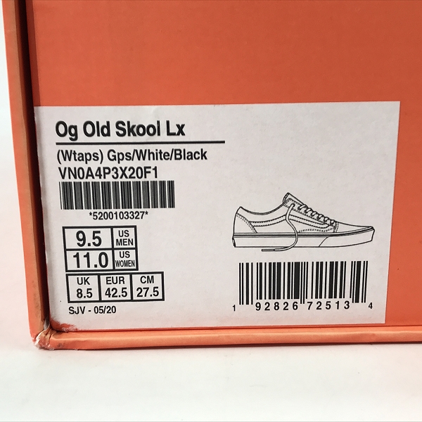 実際に弊社で買取させて頂いたVANS×WTAPS/バンズ×ダブルタップス OG OLD SKOOL LX ローカット スニーカー/シューズ VN0A4P3X20F1/27.5の画像 9枚目