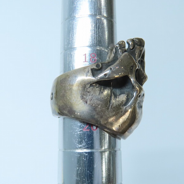実際に弊社で買取させて頂いた【ギャラ付き】Gabor/ガボール ガボラトリー LARGE SKULL RING ｗ/OUT JAW ラージスカル リング ｗ/アウトジョー 18.5-20号の画像 8枚目
