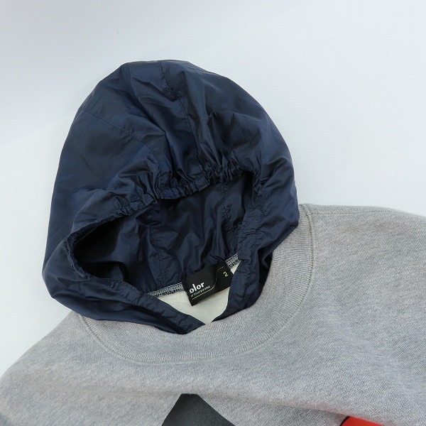 実際に弊社で買取させて頂いたkolor/カラー 20AW/裏起毛レイヤードSWEAT/スウェットパーカー 20WCM-T10204/2の画像 4枚目