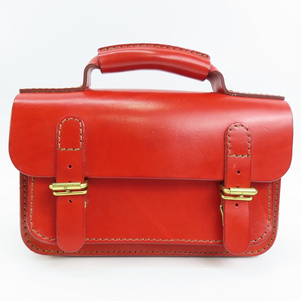 実際に弊社で買取させて頂いたHERZ/ヘルツ 二本ベルトの2wayミニバッグ レザー ハンドバッグ/ショルダーバッグ レッド