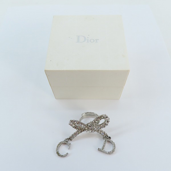実際に弊社で買取させて頂いたChristian Dior/クリスチャンディオール フリーリング リボン ラインストーン　の画像 7枚目