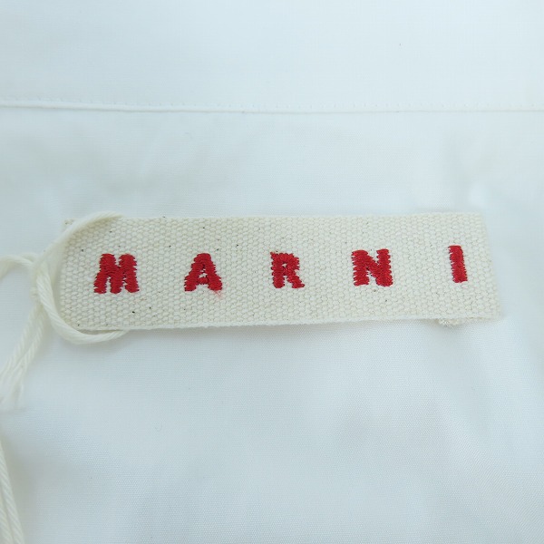 実際に弊社で買取させて頂いたMARNI/マルニ 2023AW ホワイトポプリン ロングスリーブ ロゴ ボーリングシャツ CUMU0246P1-USCT88/48の画像 2枚目