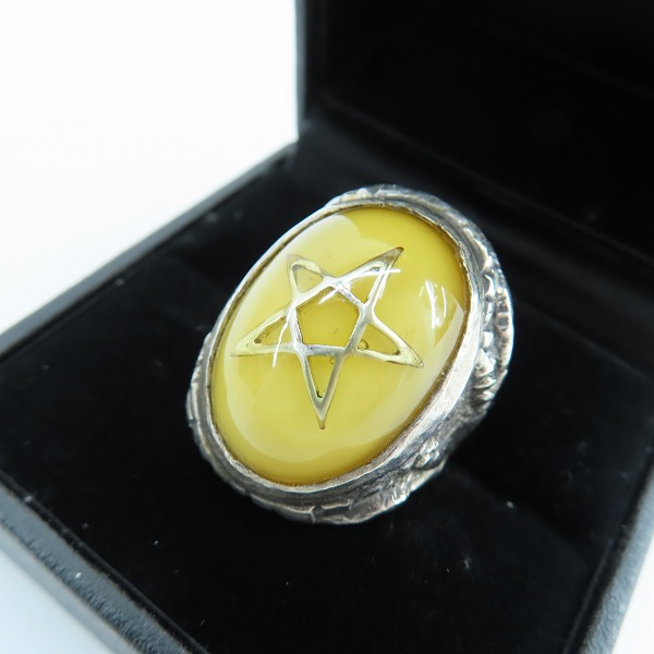 実際に弊社で買取させて頂いたALEX STREETER/アレックスストリーター エンジェルハートリング 17年限定/30周年記念 パウダーバルティックアンバー/14号