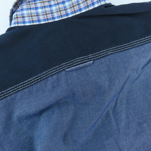 実際に弊社で買取させて頂いたJUNYA WATANABE MAN/ジュンヤワタナベマン AD2017 切替 チェック柄半袖シャツ WA-B031/Mの画像 4枚目