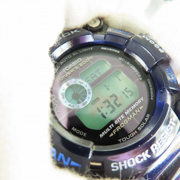 実際に弊社で買取させて頂いたG-SHOCK/G-ショック FROGMAN/フロッグマン 御蔵島モデル タフソーラー GW-202K-2JRの画像 6枚目