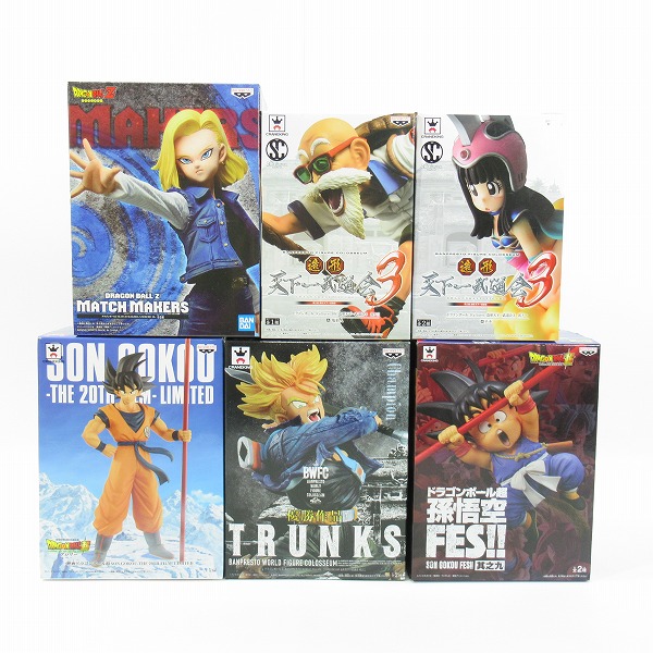 実際に弊社で買取させて頂いた【おまとめ/未開封含む】バンプレスト ドラゴンボール 孫悟空/トランクス/人造人間18号/亀仙人/チチ プライズ/フィギュア 