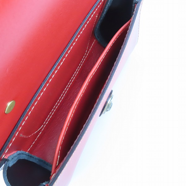 実際に弊社で買取させて頂いたHERZ/ヘルツ プリンショルダー 2way ショルダーバッグ/ハンドバッグ レッド×ブラックの画像 3枚目