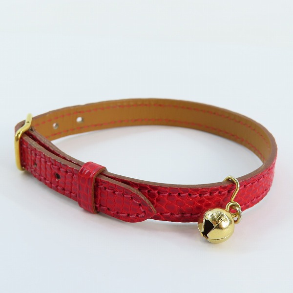 実際に弊社で買取させて頂いたHERMES/エルメス 猫用 首輪 リザード の画像 2枚目