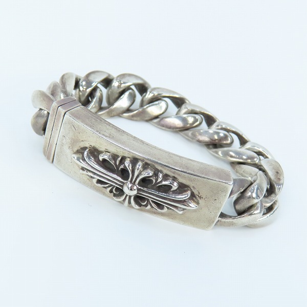実際に弊社で買取させて頂いたCHROME HEARTS/クロムハーツ フローラルクロスIDブレスレット クラシックチェーン/10リンク