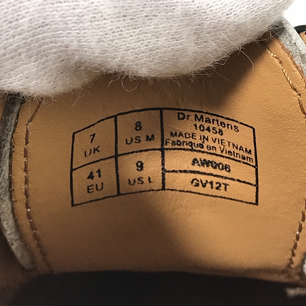実際に弊社で買取させて頂いたDr.Martens/ドクターマーチン BROGUE SHOE BEX/WINGTIP レザー ウイングチップ/ドレスシューズ 10458/UK7の画像 5枚目