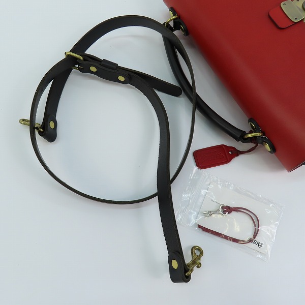 実際に弊社で買取させて頂いたHERZ/ヘルツ プリンショルダー 2way ショルダーバッグ/ハンドバッグ レッド×ブラックの画像 6枚目