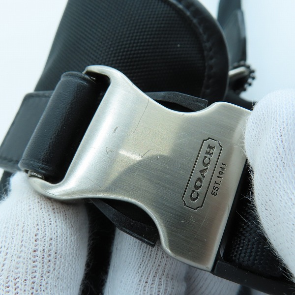 実際に弊社で買取させて頂いたCOACH/コーチ メッセンジャー ショルダーバッグ /ナイロンバッグ ブラック F70575の画像 7枚目