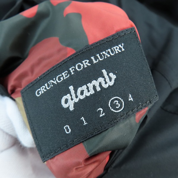 実際に弊社で買取させて頂いたglamb/グラム ダウンジャケット ブラック/カモフラ/迷彩 リバーシブル/3の画像 4枚目