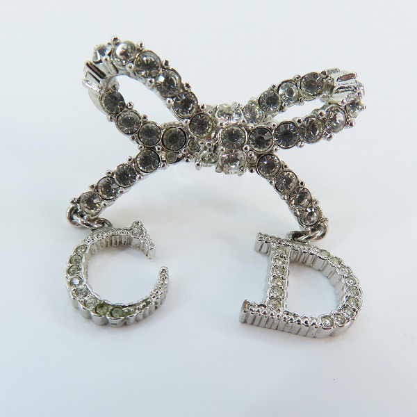 実際に弊社で買取させて頂いたChristian Dior/クリスチャンディオール フリーリング リボン ラインストーン　の画像 1枚目