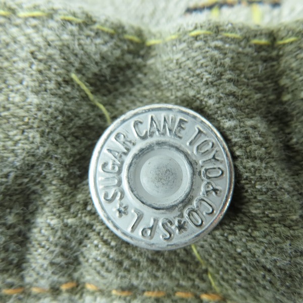 実際に弊社で買取させて頂いたSUGAR CANE/シュガーケーン 沖縄 砂糖黍製 緑耳 ボタンフライ デニムパンツ SC40302-061/W31 L34の画像 7枚目