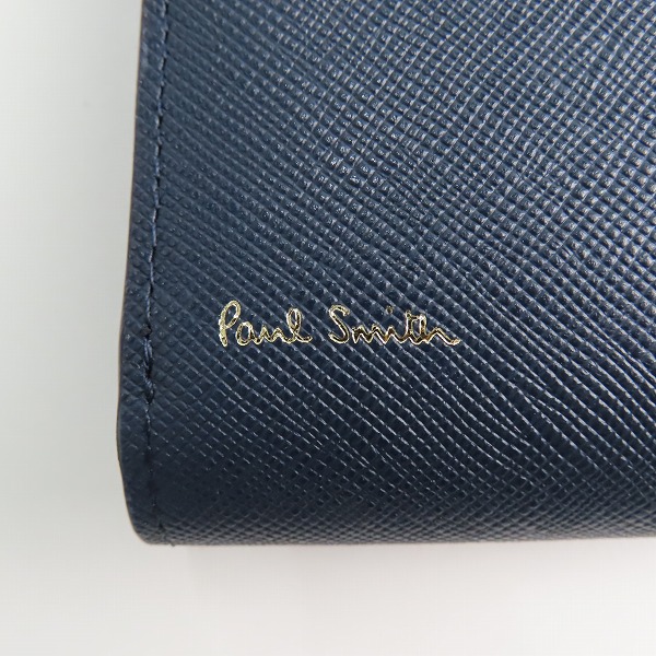 実際に弊社で買取させて頂いたPaul Smith/ポールスミス 二つ折り コンパクト財布/ウォレット ネイビー PSC784の画像 3枚目