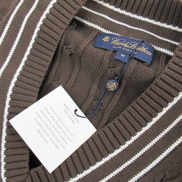 実際に弊社で買取させて頂いた【未使用】Brooks brothers/ブルックスブラザーズ Vネック ケーブルニット/Mの画像 5枚目