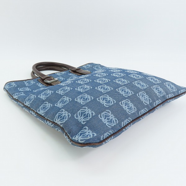実際に弊社で買取させて頂いたLOEWE/ロエベ リピートアナグラム デニム トートバッグの画像 2枚目