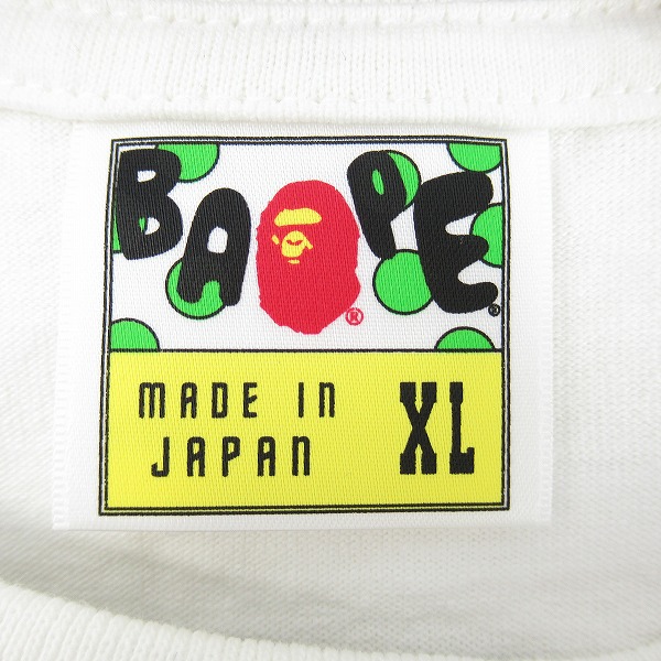 実際に弊社で買取させて頂いたA BATHING APE/ア ベイシングエイプ マルチカラー/サル顔プリント 半袖Tシャツ XLの画像 2枚目
