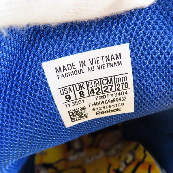 実際に弊社で買取させて頂いた【未使用】Reebok×MINIONS/リーボック×ミニオンズ INSTAPUMP FURY MU/インスタポンプ フューリー FY3404/27の画像 5枚目