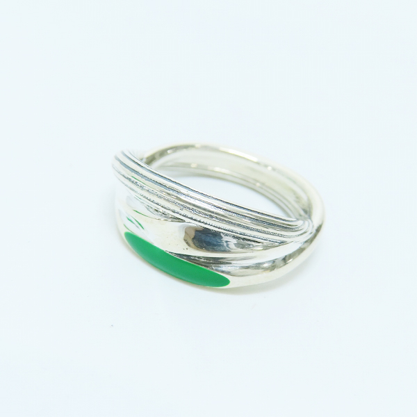 実際に弊社で買取させて頂いたBOTTEGA VENETA/ボッテガヴェネタ Ag925/シルバー925 グリーンエナメル リング 629612 V5081/16号