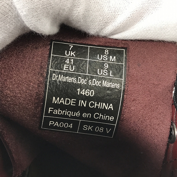 実際に弊社で買取させて頂いたDr.Martens/ドクターマーチン 8EYE BOOT/8ホール ブーツ チェリーレッド 11822600/UK7の画像 5枚目