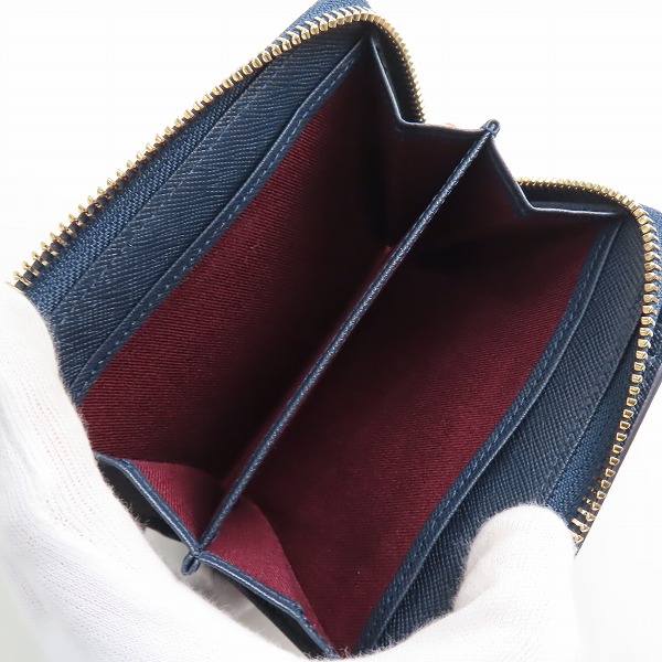 実際に弊社で買取させて頂いたPaul Smith/ポールスミス 二つ折り コンパクト財布/ウォレット ネイビー PSC784の画像 7枚目