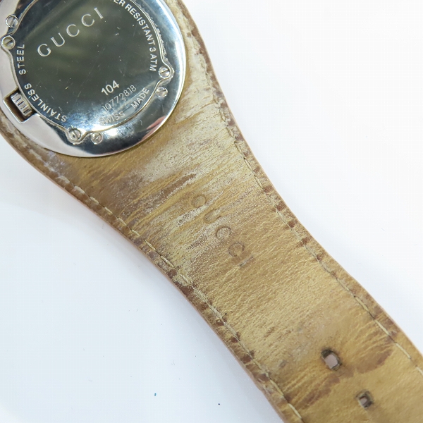 実際に弊社で買取させて頂いたGUCCI/グッチ バンデュー 腕時計 104 【動作未確認】の画像 6枚目