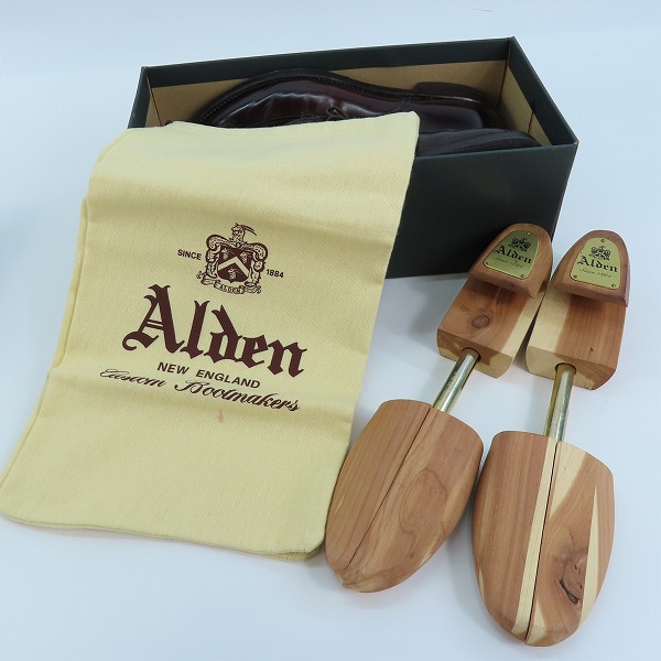 実際に弊社で買取させて頂いたALDEN/オールデン シェルコードバン Vチップ レザーシューズ 54321/7D シューツリー付きの画像 7枚目