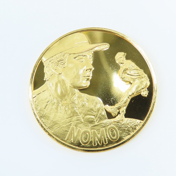実際に弊社で買取させて頂いたFRANKLIN MINT/フランクリンミント社 野茂秀雄 純銀/シルバー 1995 アメリカ大リーグ オールスター戦 日本人初出場記念メダル の画像 1枚目
