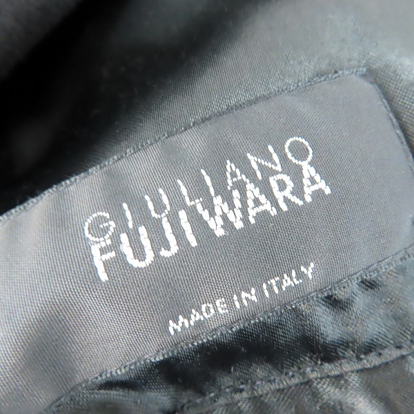 実際に弊社で買取させて頂いたgiuliano Fujiwara/ジュリアーノ フジワラ イタリア製 ウール混ステンカラーロングコート 46の画像 2枚目