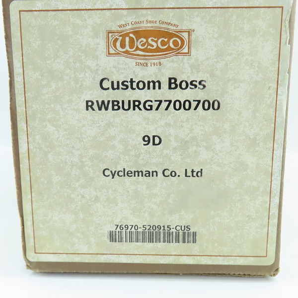 実際に弊社で買取させて頂いたWESCO/ウエスコ Custom Boss/カスタム ボス エンジニアブーツ/9Dの画像 9枚目