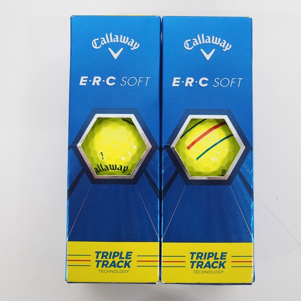 実際に弊社で買取させて頂いた【未使用】Callaway/キャロウェイ E.R.C SOFT TRIPLE TRACK/トリプルトラック ゴルフボール イエロー 2スリーブ
